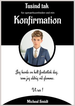 Takkekort til Konfirmation - Dreng nr 4