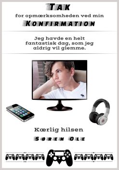Takkekort til Konfirmation - Dreng nr 5