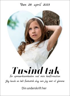 Takkekort til Konfirmation - Pige nr 3