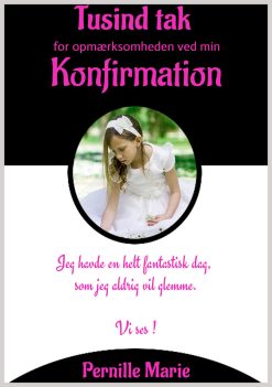 Takkekort til Konfirmation - Pige nr 4