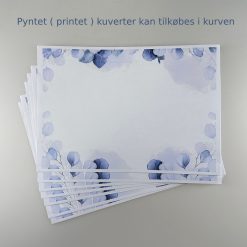 Kuverter i samme design - Eucalyptus blade Dusty blue