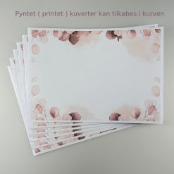Kuverter i samme design - Eucalyptus blade Rosa